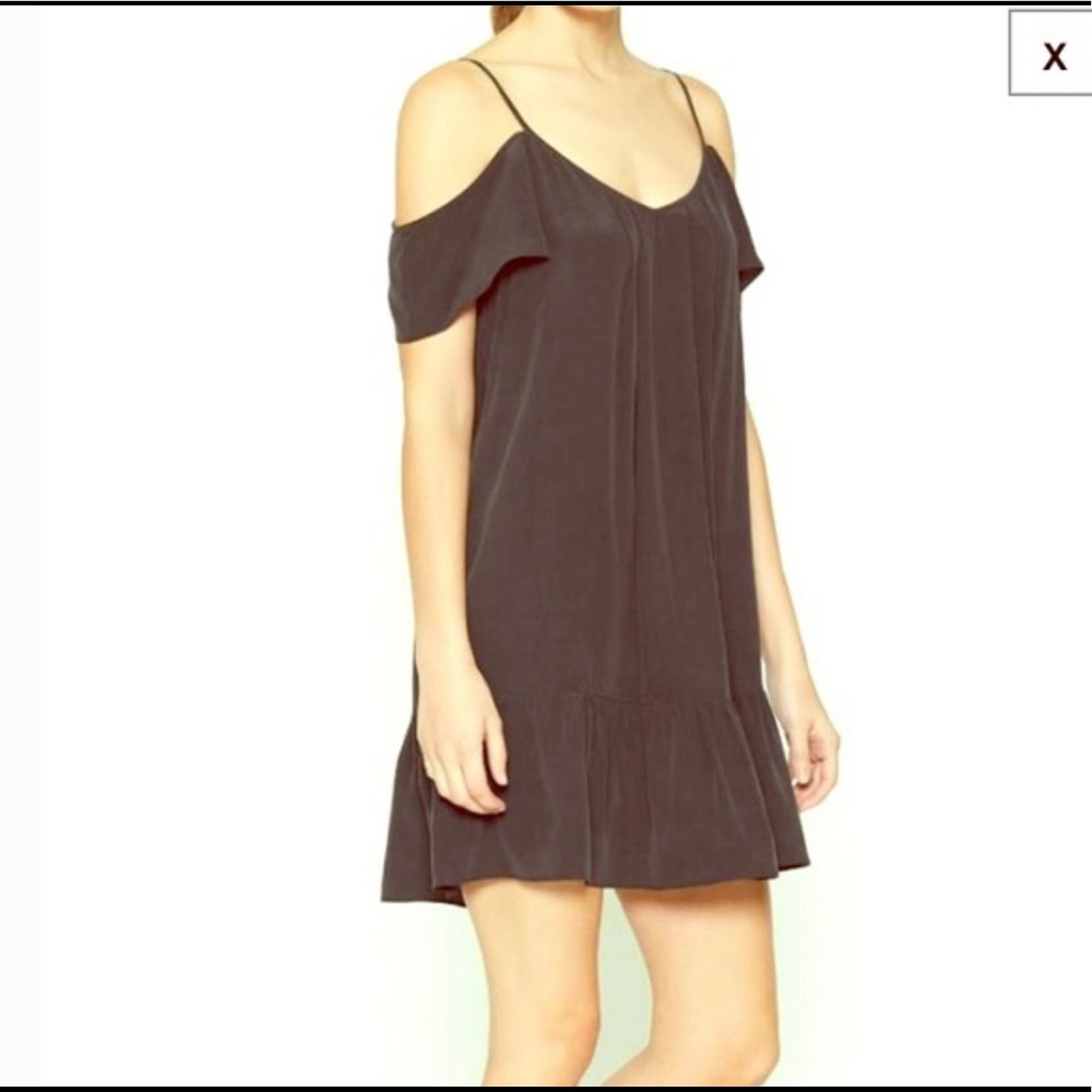 Joie  Dress With Off Shoulder Ruffle Strap 100% Silk Size S